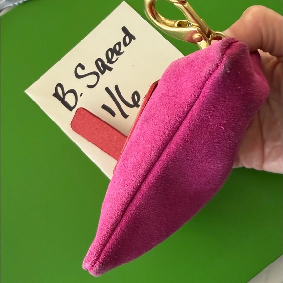 Parker Thatch Pink Suede Women's Clip on small zipper pouch - Picture 5 of 9